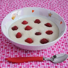 Crema de arroz con frambuesas