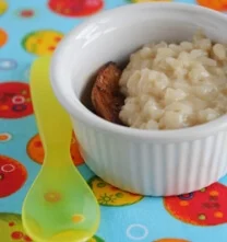 Arroz con manzana asada