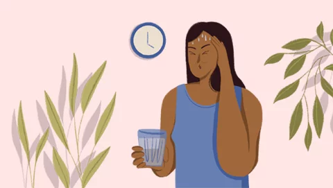 Ilustración mujer con menopausia precoz